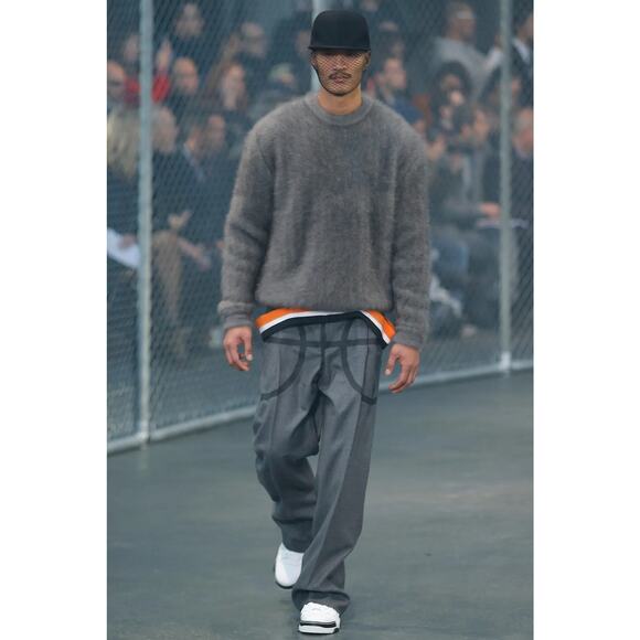 GIVENCHY Fall 2014 Basketball Collection 32 Gray Black Wool Wide Leg Dress Pants - Picture 3 of 7